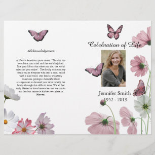 Paarse Orchids Hummingbird Funeral Program Flyer