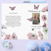 Paarse Orchids Hummingbird Funeral Program Flyer (Enkel)