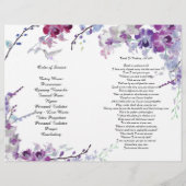 Paarse Orchids Hummingbird Funeral Program Flyer (Achterkant)