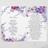 Paarse Orchids Hummingbird Funeral Programme Flyer (Achterkant)