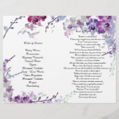 Paarse Orchids Hummingbird Funeral Programme Flyer (Achterkant)