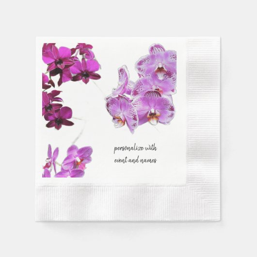 Paarse Orchids Napkins Servet (Voorkant)