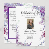 Paarse Orchids - Uitnodiging tot kennisgeving van  (Voorkant / Achterkant)