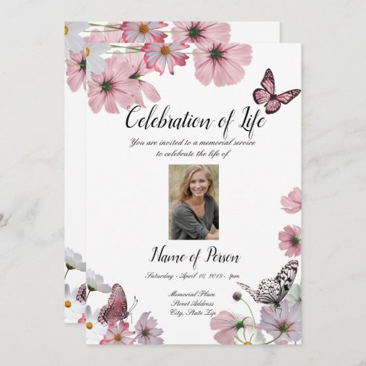 Paarse Orchids - Uitnodiging tot kennisgeving van (Voorkant / Achterkant)