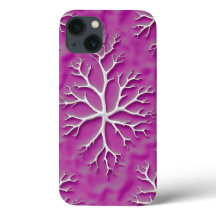 Paarse organische iPhone-hoes met artistieke textu