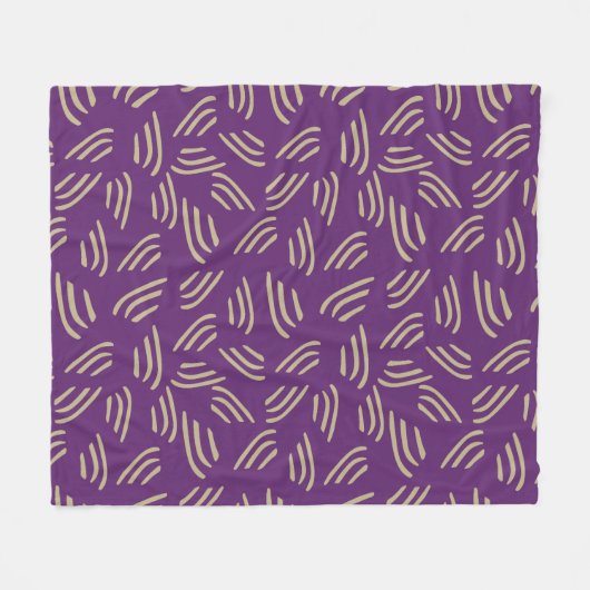 Paarse organische lijnen fleece deken (Voorkant (Horizontaal))