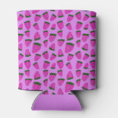 Paarse organische zomeraardbeien blikjeskoeler (Achterkant)