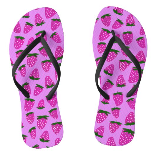 Paarse organische zomeraardbeien teenslippers (Voetbed)