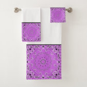 Paarse oriëntaalse ontwerp bad handdoek (Insitu)