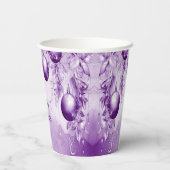 Paarse Ornamenten Kerst Vakantie Papier Cups Papieren Bekers (Achterkant)