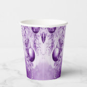Paarse Ornamenten Kerst Vakantie Papier Cups Papieren Bekers (Rechts)