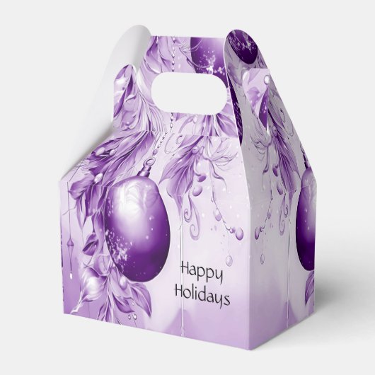 Paarse Ornamenten kerstcadeau doos Bedankdoosjes (Voorkant Zijde)