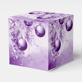 Paarse Ornamenten kerstcadeau doos Bedankdoosjes