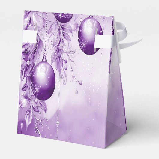 Paarse Ornamenten kerstcadeau doos Bedankdoosjes (Achterkant)