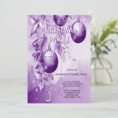 Paarse Ornamenten kerstfeest Kaart (Staand voorkant)