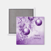 Paarse Ornamenten kerstmagneet Magneet (Voorkant / Achterkant)