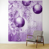 Paarse Ornamenten Kerstvakantie Achtergrond Wandkleed (In situ)