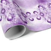 Paarse Ornamenten kerstvakantie inpakpapier (Rol Hoek)