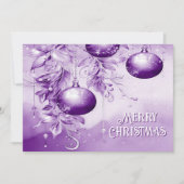 Paarse Ornamenten Kerstvakantie Kaart (Voorkant)