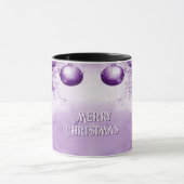 Paarse Ornamenten Kerstvakantie Mok (Midden)
