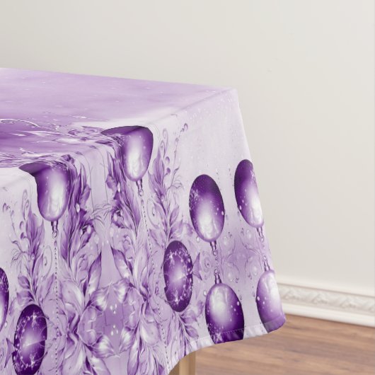 Paarse Ornamenten Kerstvakantie Tafelkleed (Voorbeeld)