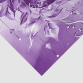 Paarse Ornamenten Kerstvakantie Tissue Paper Tissuepapier (Detail)