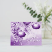 Paarse Ornamenten Vakantie Kerst Briefkaart (Staand voorkant)