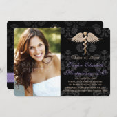 Paarse Osteopathische Medicine DO School Afstudere Kaart (Voorkant / Achterkant)