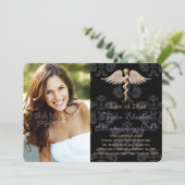 Paarse Osteopathische Medicine DO School Afstudere Kaart (Staand voorkant)