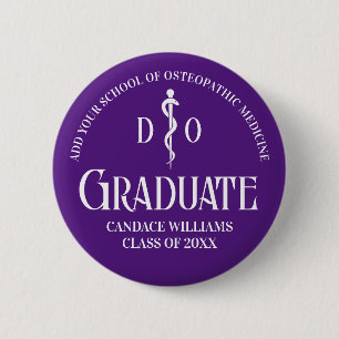 Paarse Osteopathische Medische School Graduation P Ronde Button 5,7 Cm