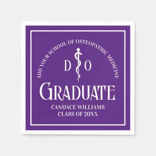 Paarse Osteopathische Medische School Graduation P Servet (Voorkant)