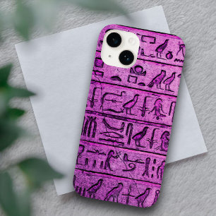Paarse Oude Egyptische Hieroglyphs iPhone 14 Hoesj Case-Mate iPhone 14 Hoesje