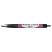 Paarse ovaal en wit pen (Voorkant)