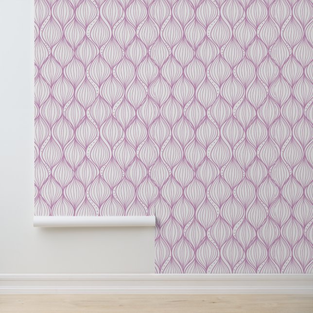 Paarse ovale strepen behang (Applicatie)