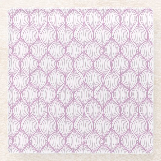 Paarse ovale strepen glazen onderzetter (Voorkant)