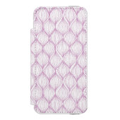 Paarse ovale strepen incipio iPhone portemonnee hoesje (Voorkant Agenda)