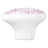 Paarse ovale strepen keramische knop (Zijkant)