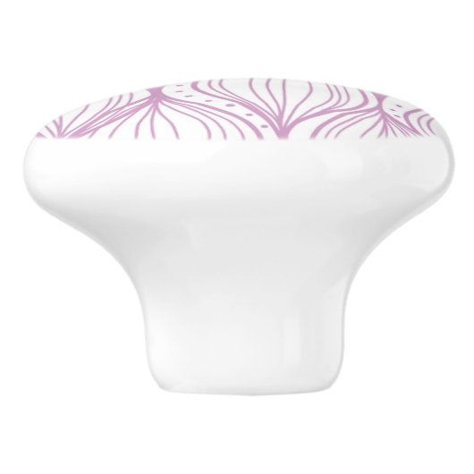 Paarse ovale strepen keramische knop (Zijkant)