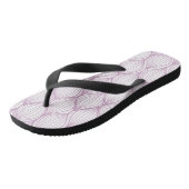 Paarse ovale strepen teenslippers (Schuin)