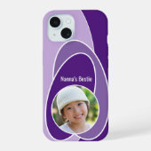 Paarse Ovale Vervangbare Foto  iPhone 15 Case (Achterkant)
