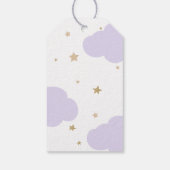 Paarse Over de Maan Baby Shower Cadeaulabel (Achterkant)