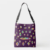 Paarse over de schouder mode gemengd patterned crossbody tas (Achterkant)
