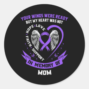 Paarse Overdosis Awareness Day items ter nagedacht Ronde Sticker