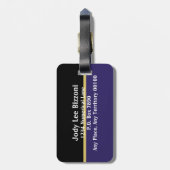 Paarse overheid bagagelabel (Achterkant verticaal)