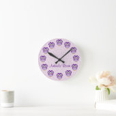 Paarse Owl Aangepast Ronde Klok (Huis)