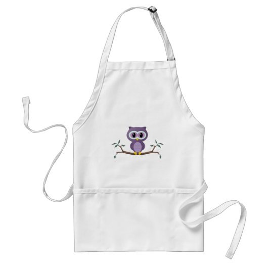 Paarse Owl Apron Standaard Schort (Voorkant)