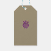Paarse Owl Gift Label Cadeaulabel (Achterkant)