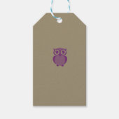 Paarse Owl Gift Labels Cadeaulabel (Voorkant)