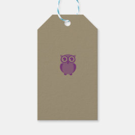 Paarse Owl Gift Labels Cadeaulabel