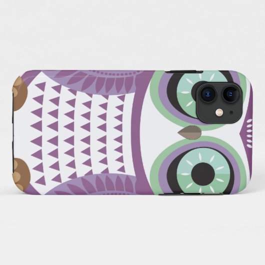 Paarse Owl iPhone 5 Hoesje (Achterkant (horizontaal))